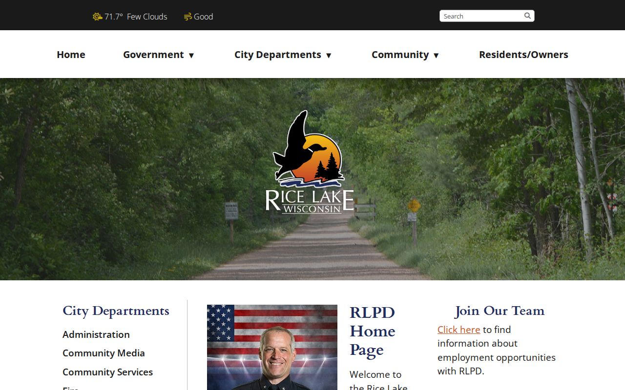 Rice Lake Police Department official records and service page