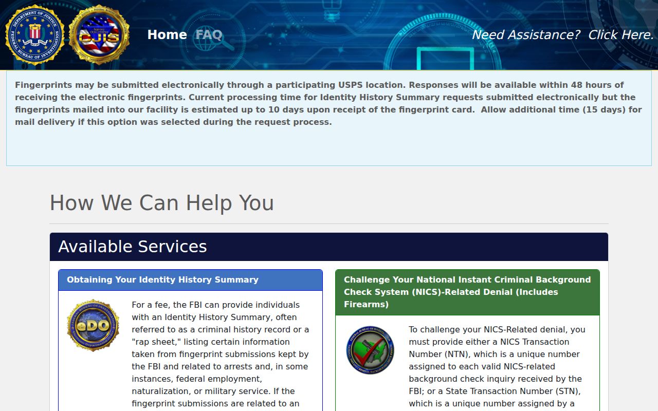Barron County criminal history FBI self-review portal